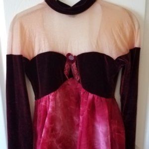 Dance Costume Dress Burgundy Fuschia size S